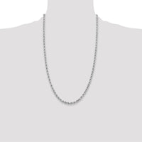 14K White Gold 26" Diamond-Cut Rope Chain Necklace with Lobster Clasp - 3.75mm
