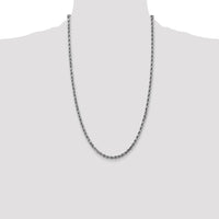 14K White Gold 26" Diamond-Cut Rope Chain with Lobster Clasp