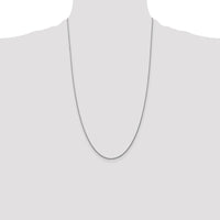 14K White Gold 26" Diamond-Cut Spiga Chain Necklace with Lobster Clasp - 1.05mm Width by Oro Pregiato