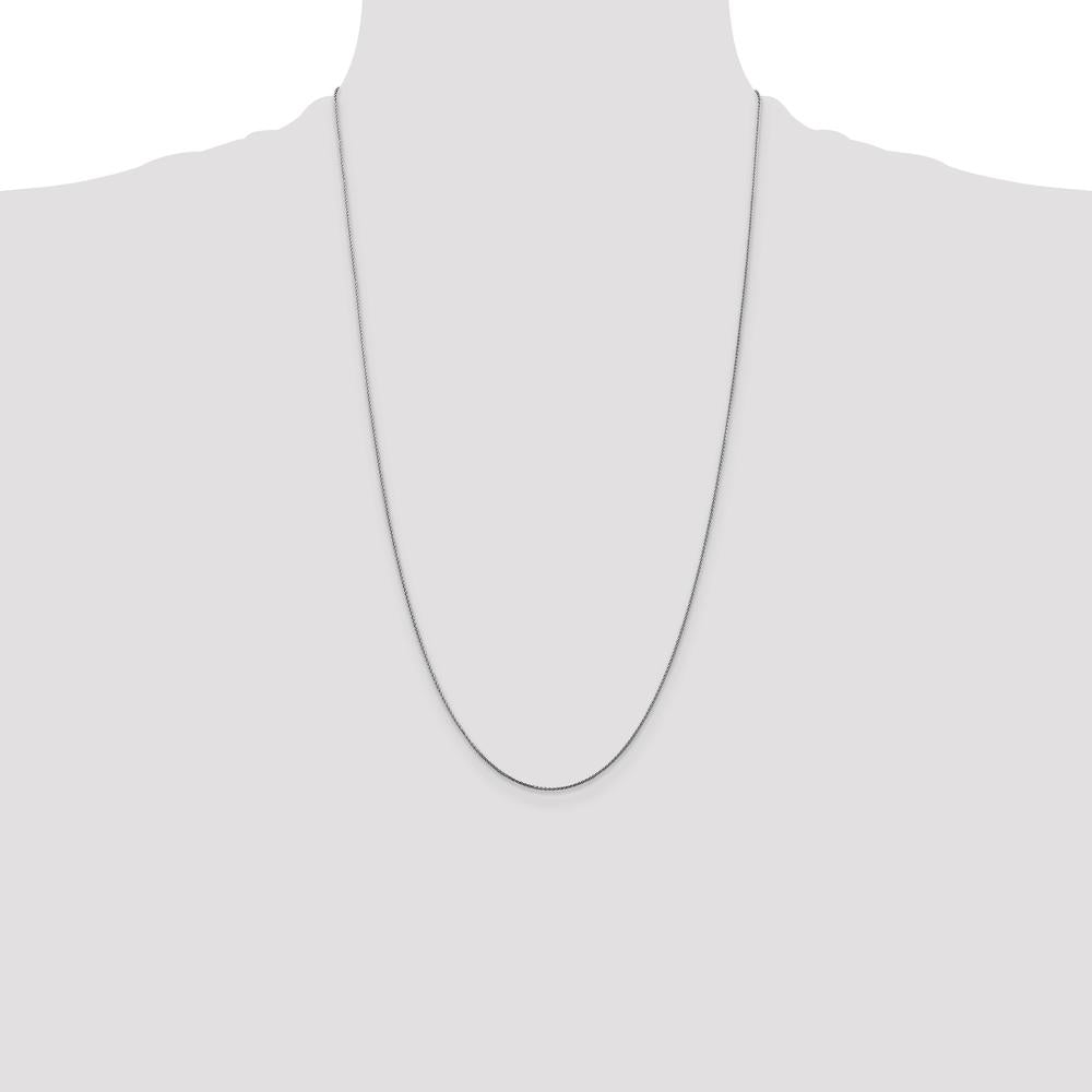 14K White Gold 26" Diamond-Cut Spiga Chain with Lobster Clasp - 0.85mm Width by Oro Pregiato