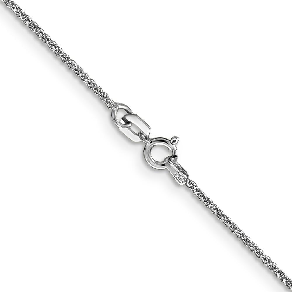 14K White Gold 26" Diamond-Cut Spiga Chain with Spring Ring Clasp - 1.05mm by Oro Pregiato