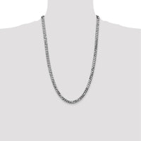 14K White Gold 26" Flat Beveled Curb Chain with Lobster Clasp by 0