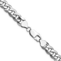 14K White Gold 26" Flat Beveled Curb Chain with Lobster Clasp by 0