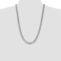 14K White Gold 26" Flat Beveled Curb Chain with Lobster Clasp by 0