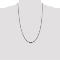 14K White Gold 26" Franco Chain Necklace with Lobster Clasp - 2.5mm Width by Oro Pregiato
