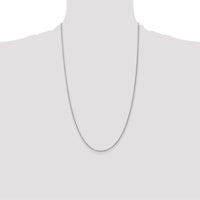 14K White Gold 26" Heavy Baby Rope Chain Necklace with Lobster Clasp - 1.3mm Width by Oro Pregiato