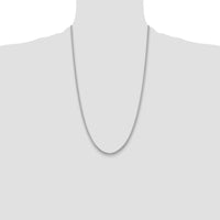 14K White Gold 26-Inch 3.5mm Solid Cuban Chain with Rhodium Plating by Oro Pregiato