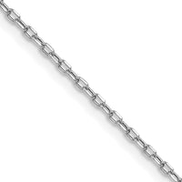 14K White Gold 26-inch Diamond-Cut Open Link Cable Chain - Polished Finish by Oro Pregiato