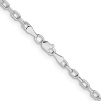 14K White Gold 26-inch Diamond-Cut Open Link Cable Chain - Polished Finish by Oro Pregiato
