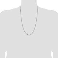 14K White Gold 26-inch Diamond-Cut Open Link Cable Chain - Polished Finish by Oro Pregiato