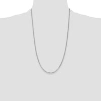 14K White Gold 26-Inch Flat Beveled Curb Chain Necklace with Polished Finish and Lobster Clasp by 0