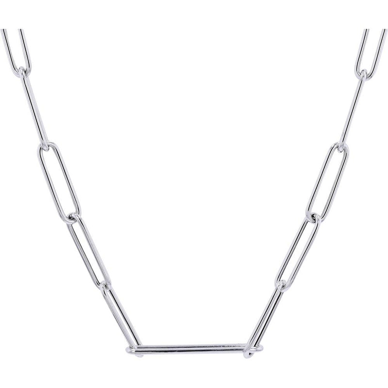 14K White Gold 26 - Inch Paperclip Chain Necklace - 19.70 Gram Weight