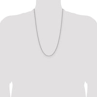14K White Gold 26-inch Semi-Solid Beveled Paperclip Chain Necklace by Oro Pregiato