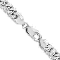 14K White Gold 26-Inch Semi-Solid Miami Cuban Chain - 7.3mm Width by Oro Pregiato