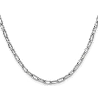 14K White Gold 26-inch Semi-Solid Paperclip Chain with Beveled Edges by Oro Pregiato