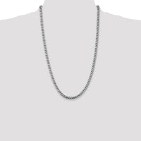 14K White Gold 26" Solid Miami Cuban Link Chain - 5mm Width by Oro Pregiato