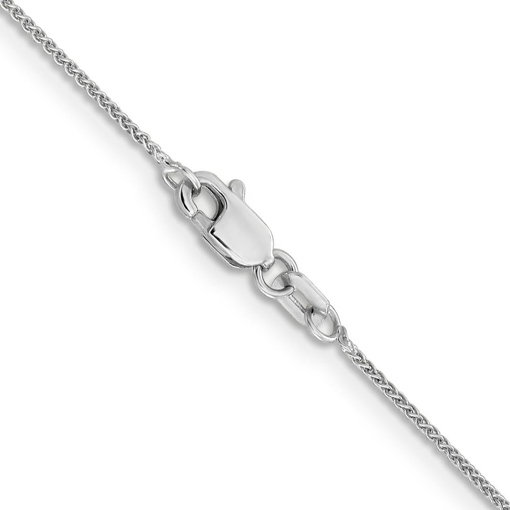 14K White Gold 26" Spiga Chain with Lobster Clasp - 0.85mm Wide, Polished Finish by Oro Pregiato
