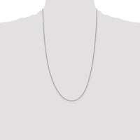14K White Gold 26" Spiga Chain with Lobster Clasp - 0.85mm Wide, Polished Finish by Oro Pregiato