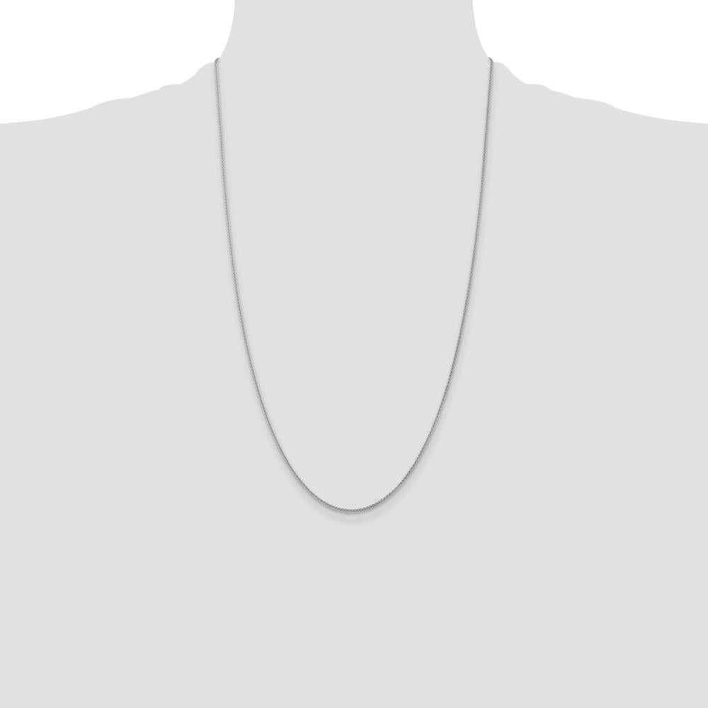14K White Gold 26" Spiga Chain with Lobster Clasp - 1.05mm Width by Monteluci Fine Jewelry