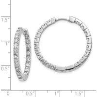 14K White Gold 27mm In & Out Hoop Earrings with 38 Round Diamonds - 2.3 Carat Total Diamond Weight by Monteluci Fine Jewelry