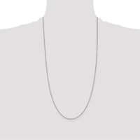14K White Gold 28" 0.9mm Box Chain Necklace with Spring Ring Clasp by Oro Pregiato