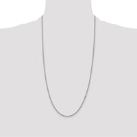 14K White Gold 28" 1.5mm Box Chain Necklace with Lobster Clasp by Oro Pregiato