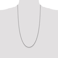 14K White Gold 28" 1.5mm Semi-Solid Round Box Chain with Lobster Clasp by Oro Pregiato