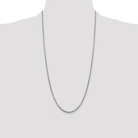 14K White Gold 28" 1.75mm Semi-Solid Round Box Chain with Lobster Clasp - Rhodium Plated by Oro Pregiato