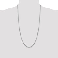 14K White Gold 28" 2.45mm Semi-Solid Round Box Chain with Lobster Clasp - Rhodium Plated by IBGoodman