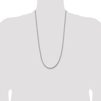 14K White Gold 28" 3.6mm Semi-Solid Round Box Chain with Lobster Clasp by IBGoodman