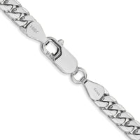 14K White Gold 28" 5mm Solid Miami Cuban Link Chain with Lobster Clasp by Oro Pregiato
