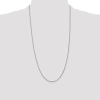 14K White Gold 28" Box Chain Necklace with Lobster Clasp - Polished Finish by Oro Pregiato