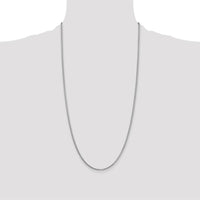 14K White Gold 28" Box Chain Necklace with Polished Finish and Lobster Clasp by Oro Pregiato