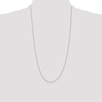 14K White Gold 28" Box Chain Necklace with Polished Finish and Spring Ring Clasp by Oro Pregiato