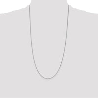 14K White Gold 28" Box Chain with Lobster Clasp - 0.7mm Width by Oro Pregiato
