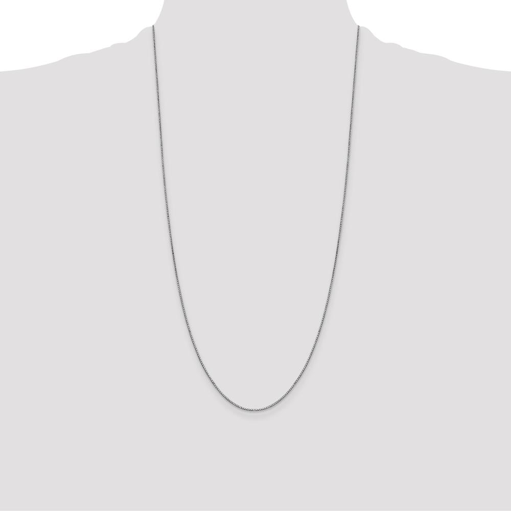 14K White Gold 28" Box Chain with Lobster Clasp - Polished Finish by Oro Pregiato