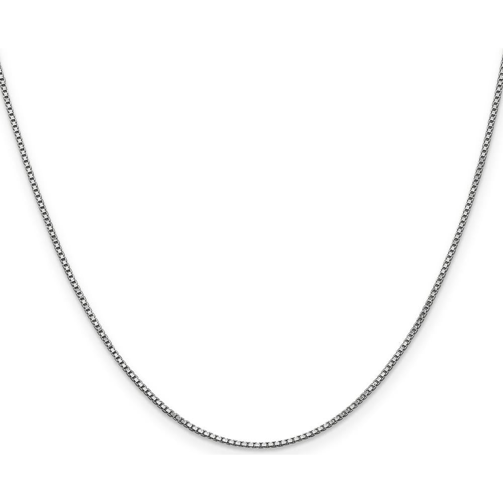 14K White Gold 28" Box Chain with Polished Finish and Lobster Clasp by Oro Pregiato