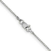 14K White Gold 28" Box Chain with Polished Finish and Lobster Clasp by Oro Pregiato