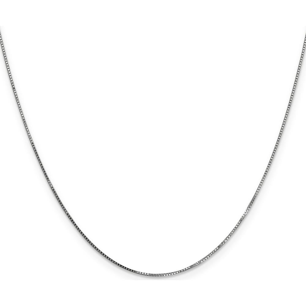 14K White Gold 28" Box Chain with Spring Ring Clasp - Elegant and Polished Finish by Oro Pregiato