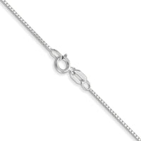 14K White Gold 28" Box Chain with Spring Ring Clasp - Elegant and Polished Finish by Oro Pregiato