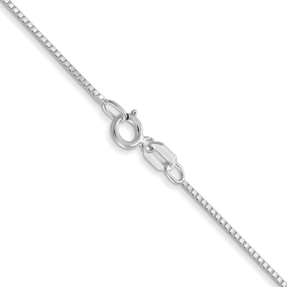 14K White Gold 28" Box Chain with Spring Ring Clasp - Elegant and Polished Finish by Oro Pregiato