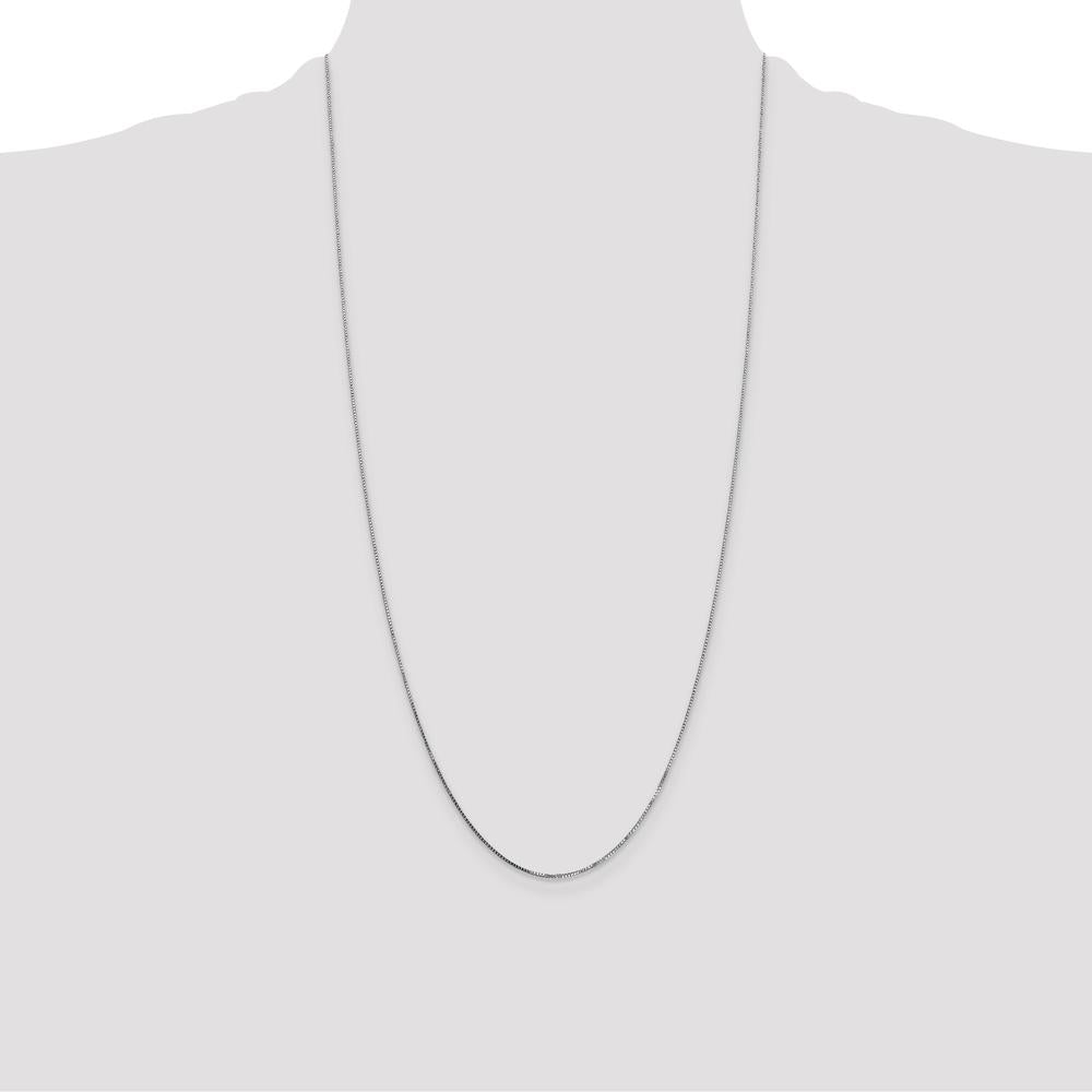 14K White Gold 28" Box Chain with Spring Ring Clasp - Elegant and Polished Finish by Oro Pregiato