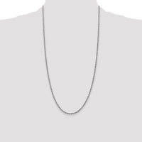 14K White Gold 28" Diamond-Cut Rope Chain Necklace with Polished Rhodium Finish - 2.25mm