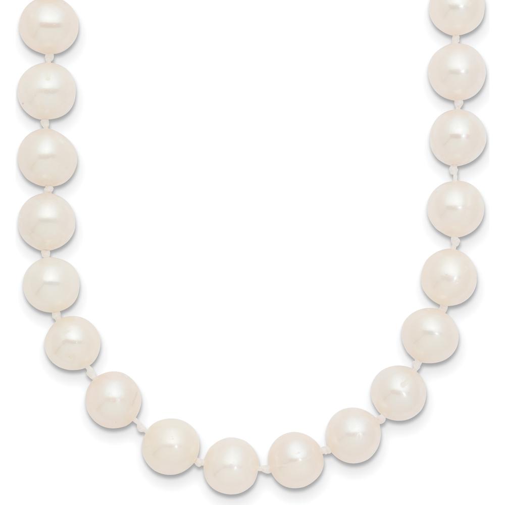 14K White Gold 28" Necklace with 7-8mm Near Round Freshwater Cultured Pearls by Monteluci Fine Jewelry