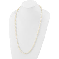 14K White Gold 28" Necklace with 7-8mm Near Round Freshwater Cultured Pearls by Monteluci Fine Jewelry