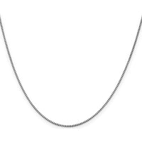 14K White Gold 28" Polished Box Chain Necklace with Lobster Clasp by Oro Pregiato