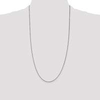 14K White Gold 28" Polished Box Chain Necklace with Lobster Clasp by Oro Pregiato