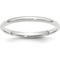 14K White Gold 2mm Comfort Fit Wedding Band - Size 6, Polished Finish by 0