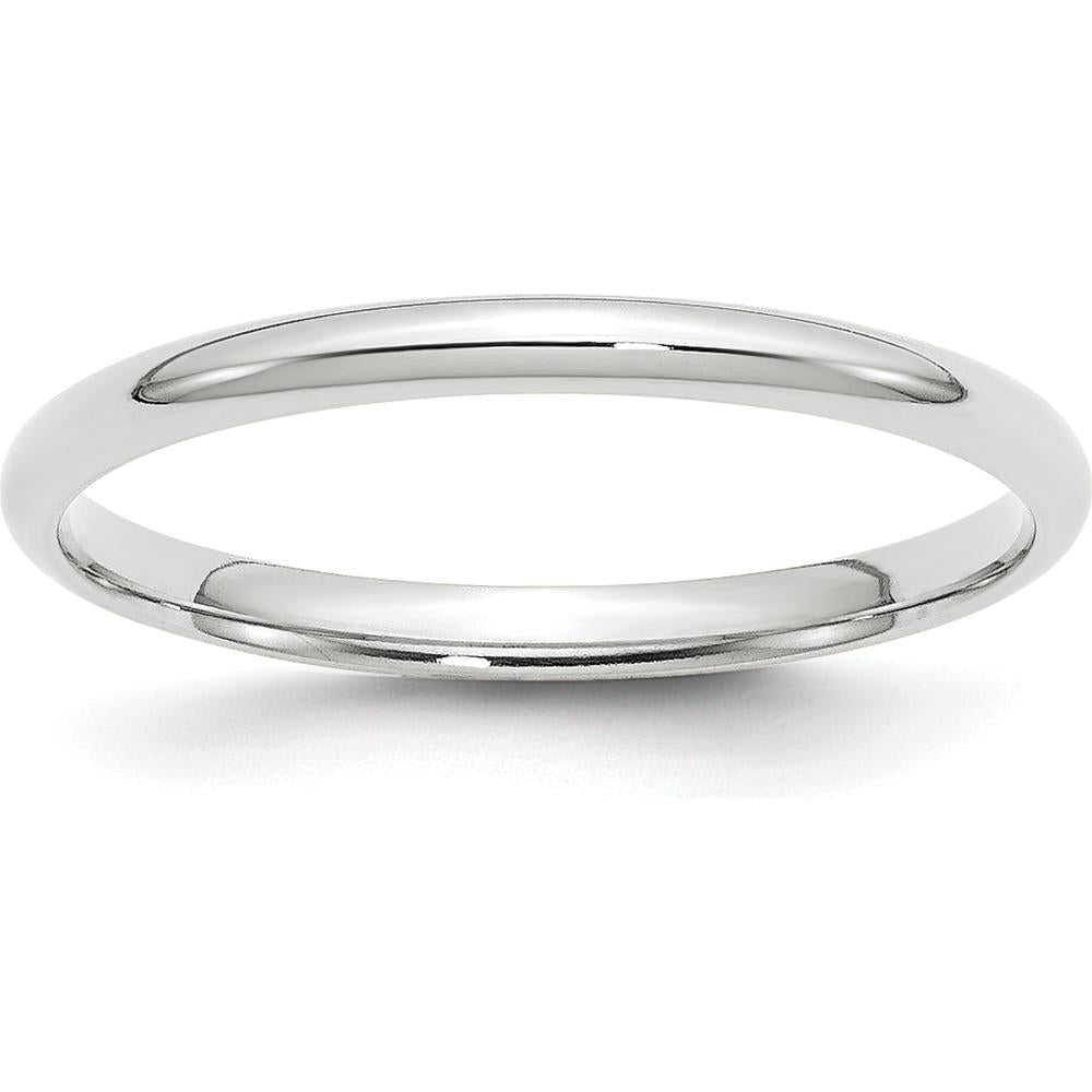 14K White Gold 2mm Comfort Fit Wedding Band - Size 6, Polished Finish by 0