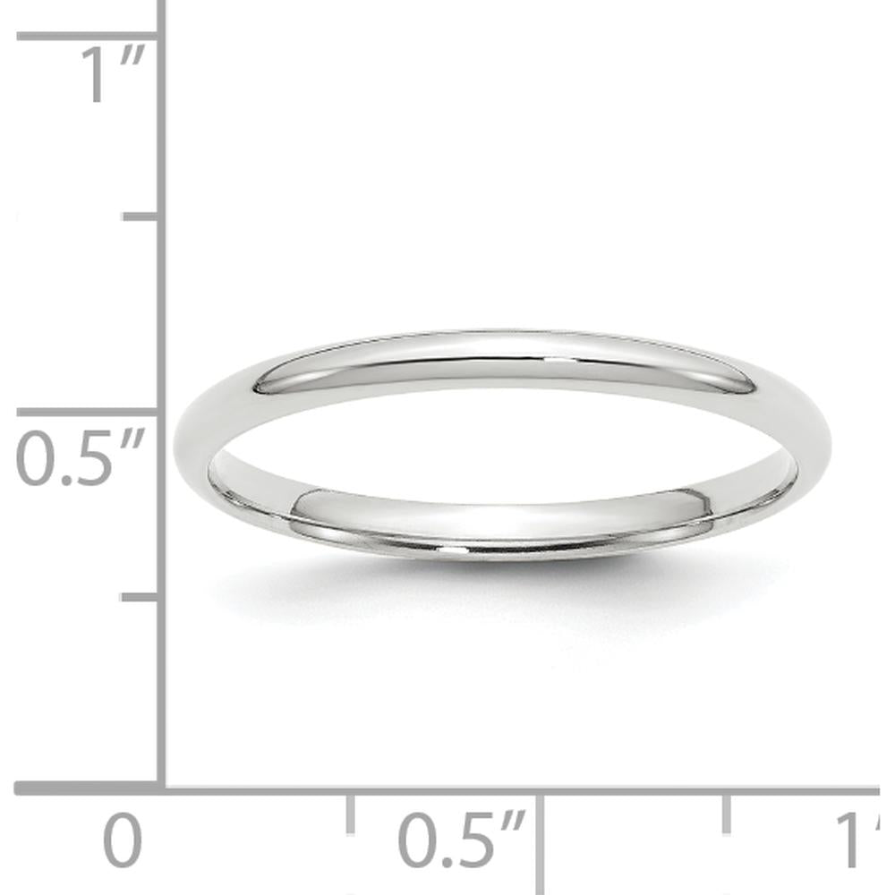 14K White Gold 2mm Comfort Fit Wedding Band - Size 6, Polished Finish by 0